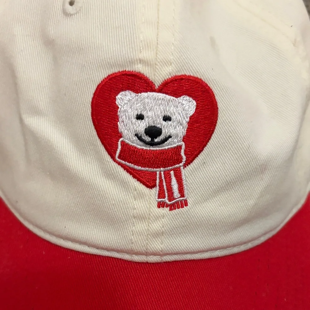 Coca Cola White and Red Bear Heart Baseball Hat